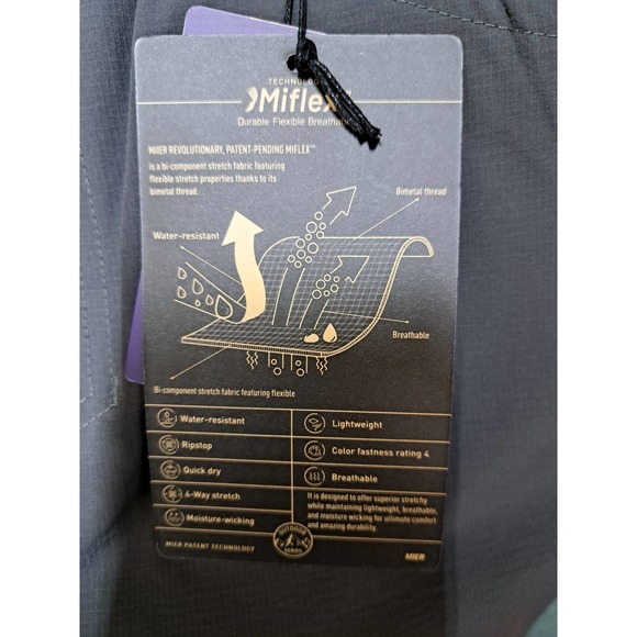 NWT Gray Mier Bi-Component Stretch Fabric knee Length Hiking Outdoor Shorts 6 - Picture 8 of 10